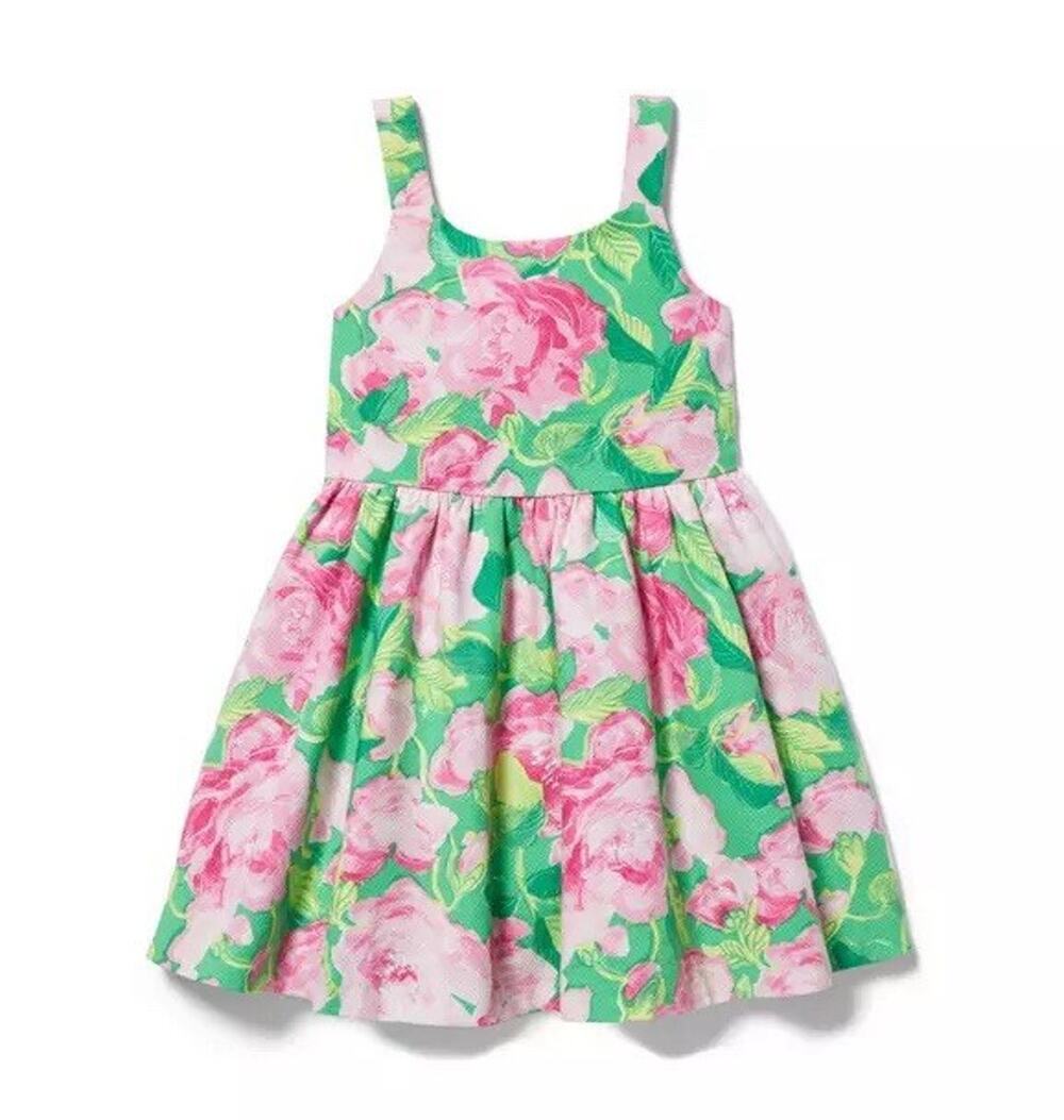 Janie And Jack Girls Rose Pleated Dress Size 5